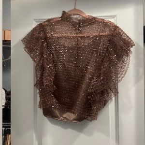 Zara sequin top with cami underneath, size medium